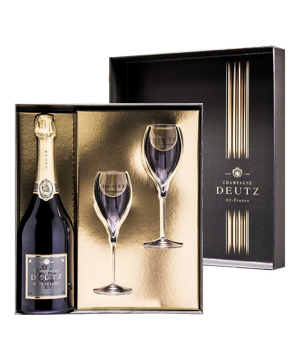 Champagne Brut 'Classic' Giftbox + 2 glazen