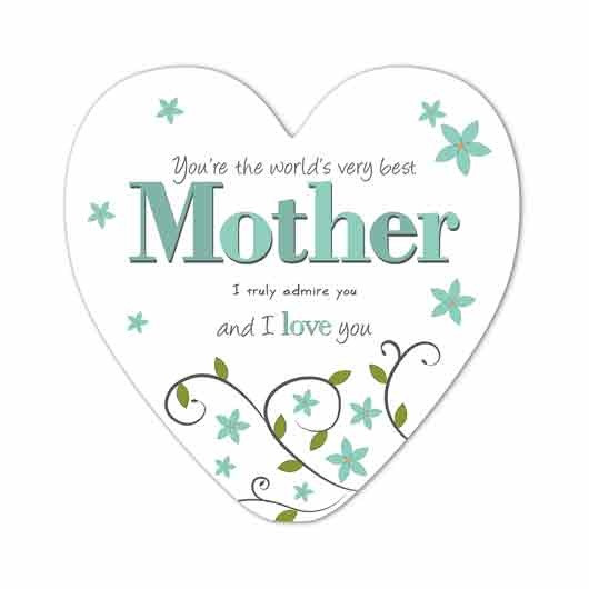 Moederdag kaart in hart vorm