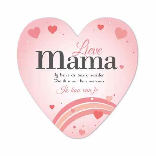 Moederdag kaart in hart vorm