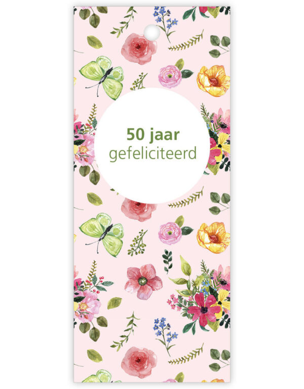 Kaartje Butterfly "50 jaar gefeliciteerd"