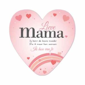 Moederdag kaart in hart vorm