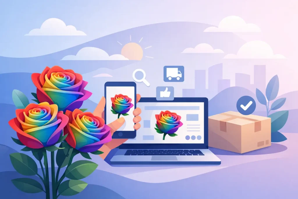 Regenboogrozen bestellen zonder miskoop