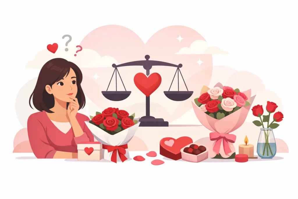 Rozen voor Valentijn kiezen zonder twijfel