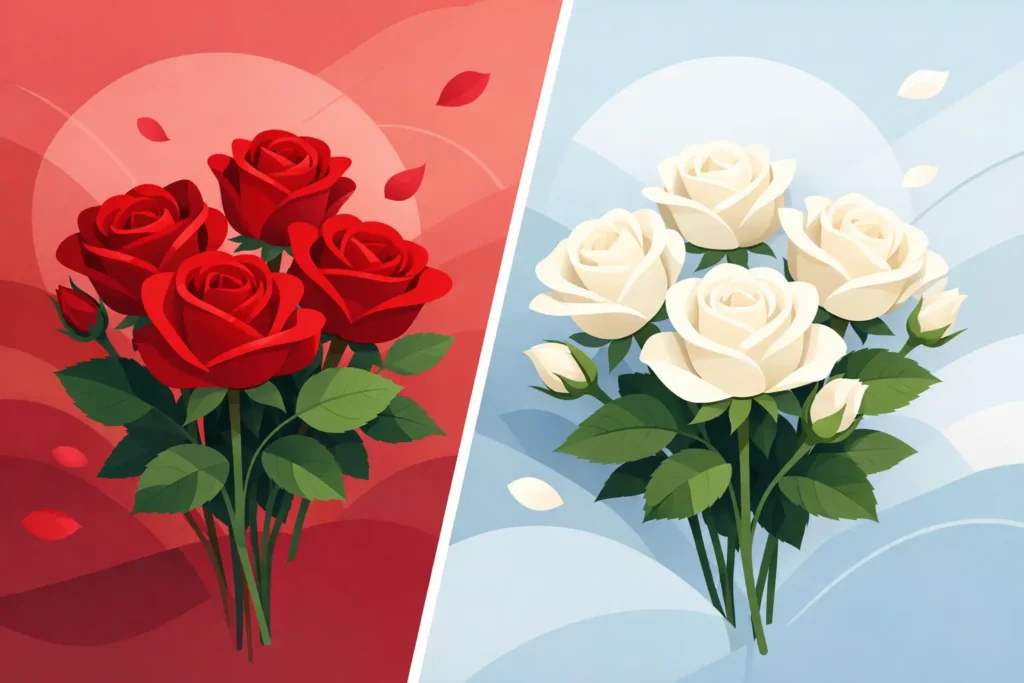 Rode rozen of witte rozen: welke kiest u?