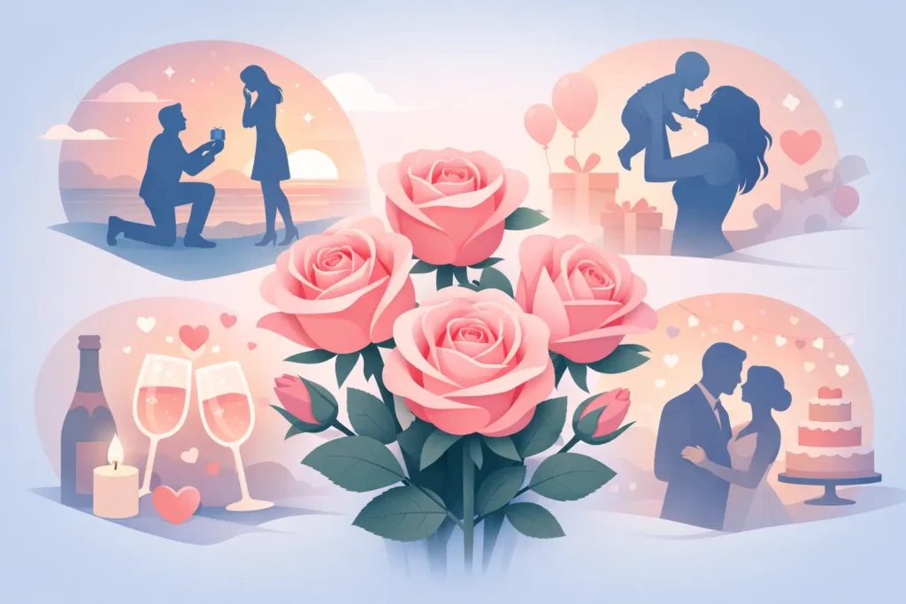 Wat betekenen roze rozen bij elk bijzonder moment?