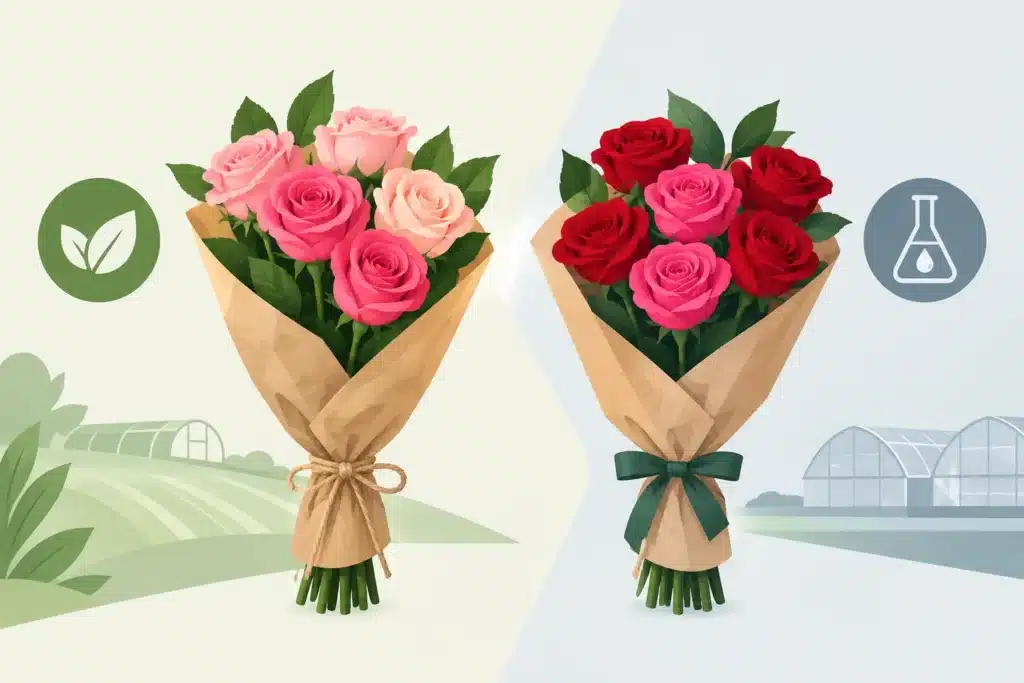 Biologische of gangbare rozen: wat kiest u?