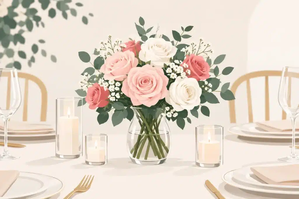 De beste rozen voor de trouwtafel kiezen