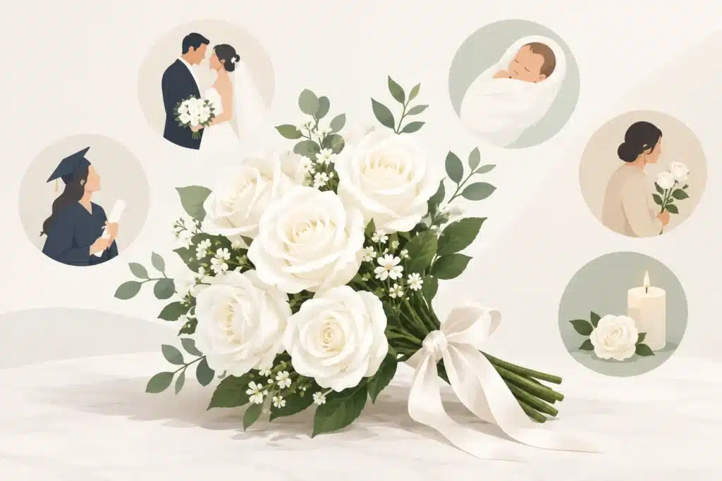 Witte rozen symboliek voor ieder bijzonder moment