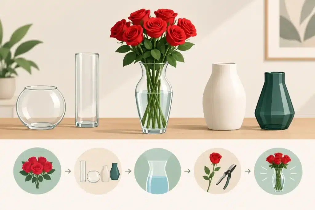 De juiste vaas voor rozen kiezen in 5 stappen